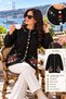 Women's Black Angora Cardigan with Floral Embroidery and Button Detail. - 4