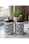 15 cm Large Embossed Jar with Flower Decoration, Spice Jar Set