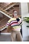 Color-Blocked Wool Striped Sweater