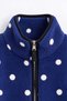 Saks Blue and White Polka Dot Zippered Oversized Plush Sweatshirt. - 4