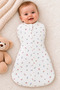 Newborn 100% Cotton Zippered Swaddle Romper with Floral Pattern. - 2