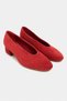 Samia Red Suede Leather Block Heel Women's Flats - 4