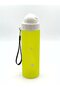 Polycarbonate Water Bottle with Straw, 500 Ml, Elephant Pattern, Neon Light Green. - 2