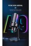 ميكروفون مكتبي مزود بإضاءة LED RGB، يعمل بمنفذ USB، باللون الأسود. - 7