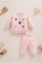 Winter 3-Thread Floral Embroidered Baby Girl Outfit - 3