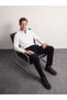 Peak New Season Navy Blue Textured Fabric Men's Trousers.