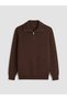 Peak New Season Brown High Collar Men's Knitwear Sweater - 6