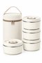 Stainless Steel Lunch Box Set with Insulated Bag, 4-Piece Thermal Lunch Box, Cream Color. - 2