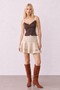 Women's Coffee-Colored Blouse with Detailed Straps.