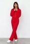 Women's Red Sweatpants with Lacing Detail