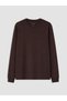 Peak New Season Brown Crew Neck Long Sleeve Men's T-Shirt