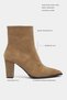 Ken Rome Beige Suede Leather Zipper Detail Pointed-Toe Chunky Heel Women's Boots - 3