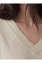 Peak New Season White Shiny Textured Women's Knit Sweater - 3
