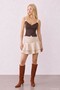 Women's Coffee-Colored Blouse with Detailed Straps. - 2