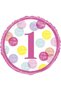 18" Pink Dots Foil Balloon - 2