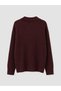 Peak New Season Plum-Colored Polo Neck Patterned Women's Knit Sweater. - 3