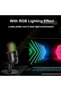 ميكروفون مكثف RGB بتصميم كارديويد، ميكروفون USB مع تأثير إضاءة ملون، زر كتم الصوت بضغطة واحدة، مزامنة في الوقت الفعلي - 7