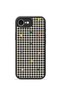 iPhone 16E Vorian Black Hole Case, Black Plaid, Colorful Mini Hearts.