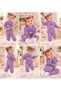 Girls' Lilac Printed Sweatshirt and Sweatpants Set – Casual Sporty 2-Piece Outfit. - 3