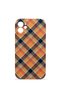 iPhone 12 Vorian Mika Camera Protective Case, Orange and Navy Blue Plaid.