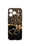 iPhone 17 Pro Vorian Camera Protective Case with Gold Heart and Leopard Design.