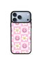 iPhone 18 Pro Max Vorian Black Hole Case, Pink Plaid with Smiling Flowers.