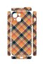 iPhone 15 Plus Vorian Camera Protective Case, Orange and Navy Blue Plaid. - 2