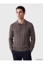 Rmz Gi̇yi̇m Farkiyla Devrik Roba Collar Embroidered Men's Knitwear Sweater