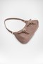 Women's Roma Dark Mink Suede Baguette Handbag and Shoulder Bag with Two Flaps, Pockets, Buckle, and Zipper Closure. - 4