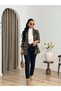Women's Cross-Over Collar Tasseled Lined Jacket