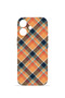 iPhone 16 Plus Vorian Camera-Protected Case, Orange and Navy Blue Plaid.