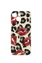 iPhone 14 Vorian Mika Camera Protective Case, Leopard Lipstick Pattern.