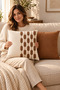 Melodi Punch Embroidered 2-Piece Throw Pillow Cover Set |   Zippered 42X42 cm |   Modern Sofa Throw Pillow with Pattern, Decorative - 6