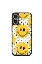 iPhone 17 Vorian Black Hole Case with Yellow Smile Polka Dots.
