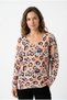 Women's Leopard Patterned V-Neck Knitwear Sweater