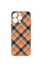 iPhone 16 Pro Vorian Camera Protective Case, Orange and Navy Blue Plaid.