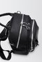 Women's Lemur Black Faux Leather 3-Compartment Multi-Pocket Crossbody Bag with Zipper Closure, Suitable for the Back and Shoulders. - 6
