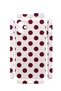 iPhone 12 Vorian Camera Protective Case, White with Burgundy Polka Dots. - 2