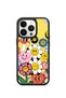 iPhone 14 Pro Vorian Black Hole Case with Yellow Background and Happy Daisies.