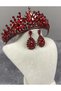Bridal Henna Crown and Evening Earrings with Drop Stones. |   Victoria Model Sultan Crown - 4