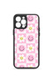iPhone 13 Pro Max Vorian Black Hole Case, Pink Plaid with Smiling Flowers. - 2