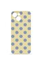iPhone 14 Vorian Camera Protective Case, Cream Blue Polka Dot Design.