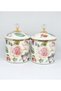 Rose Design 2-Pack Enamel Jar Set – Tea, Sugar, and Coffee Jars - 4