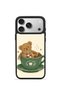 iPhone 17 Pro Max Vorian Black Hole Case, Green Cup with Bear Design.