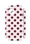 iPhone 13 Vorian Camera Protective Case, White with Burgundy Polka Dots. - 2