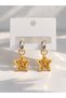 Women's Gold-Colored Ring Earrings with Stones. |   Modern Design with a 3D Balloon Effect and Hanging Feature. - 4