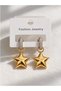 Women's Gold-Colored Ring Earrings with Stones. |   Modern Design with a 3D Balloon Effect and Hanging Feature. - 3