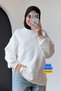 Women's 3-Ply Brushed Inside Crew Neck Basic Modest Sweatshirt 3269 Ecru