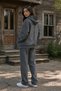 Women's Wing Stone Printed Hooded 3-Thread Brushed Oversized Sweatshirt - 3