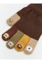 Brown Figured Baby Boy Knitwear Gloves - 2